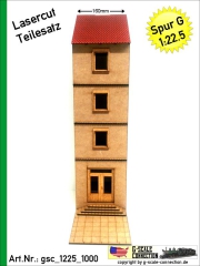 Halbreliefhaus Haus 160mm - Treppenhaus - Tür mitte - Lasercut Teilesatz