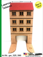 Halbreliefhaus Haus 320mm - Torbogenhaus - Hofeinfahrt- Lasercut Teilesatz