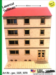 Halbreliefhaus Haus 480mm - Wohnnhaus - Tür rechts - Lasercut Teilesatz