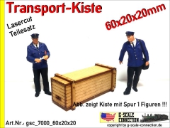 Transport Kiste 60x20x20mm aus Holz Lasercut 1:32