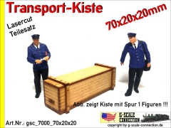 Transport Kiste 70x20x20mm aus Holz Lasercut 1:32