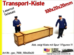 Transport Kiste 100x20x20mm aus Holz Lasercut 1:32