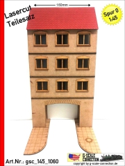 Halbreliefhaus Haus 160mm - Torbogenhaus - Hofeinfahrt- Lasercut Teilesatz