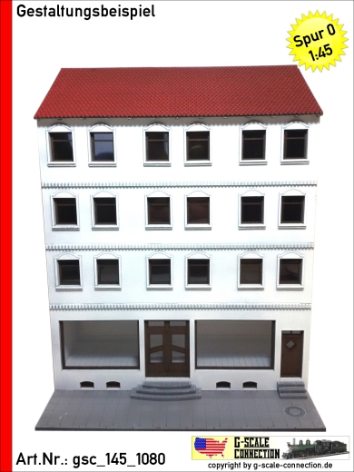 Halbreliefhaus Haus 240mm - Ladenhaus - Tür rechts - Lasercut Teilesatz