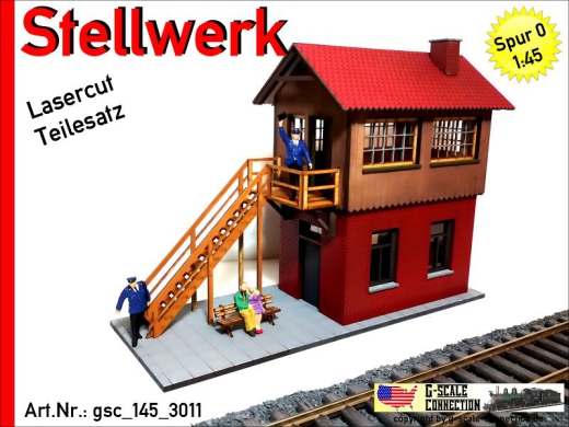 Stellwerk Backstein - Spur 0 - Lasercut - Teilesatz 1:45