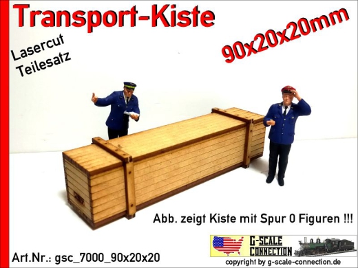 Transport Kiste 90x20x20mm aus Holz Lasercut 1:45