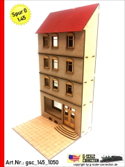 Halbreliefhaus Haus 160mm - Ladenhaus - Tür rechts - Lasercut Teilesatz