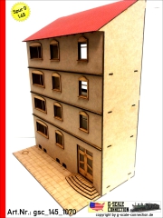 Halbreliefhaus Haus 240mm - Wohnnhaus - Tür rechts - Lasercut Teilesatz