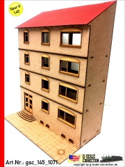 Halbreliefhaus Haus 240mm - Wohnnhaus - Tür links - Lasercut Teilesatz