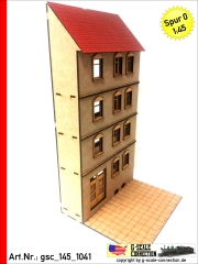 Halbreliefhaus Haus 160mm - Wohnhaus - Tür links - Lasercut Teilesatz
