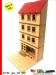 Halbreliefhaus Haus 160mm - Ladenhaus - Tür links - Lasercut Teilesatz