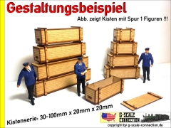 Transport Kiste 50x20x20mm aus Holz Lasercut 1:32