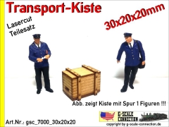 Transport Kiste 30x20x20mm aus Holz Lasercut 1:32